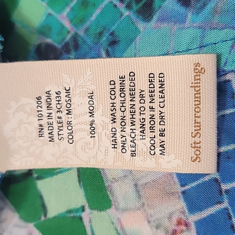 New Soft Surroundings multicolor Marvelous Mosaic topper/cover up women's PL/XL - Picture 12 of 12